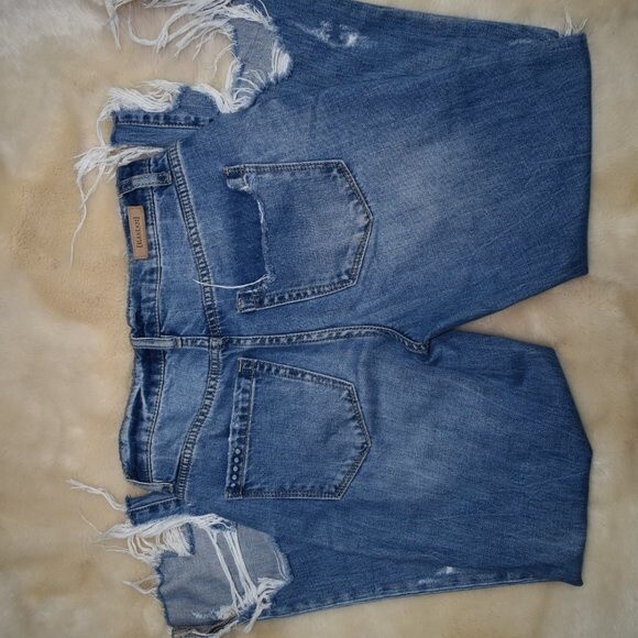 Blank NYC Madison Crop Destroyed Jeans Size 24 High Rise Frayed Hem Denim - Picture 14 of 15